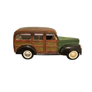Classic Green and Brown Model Car